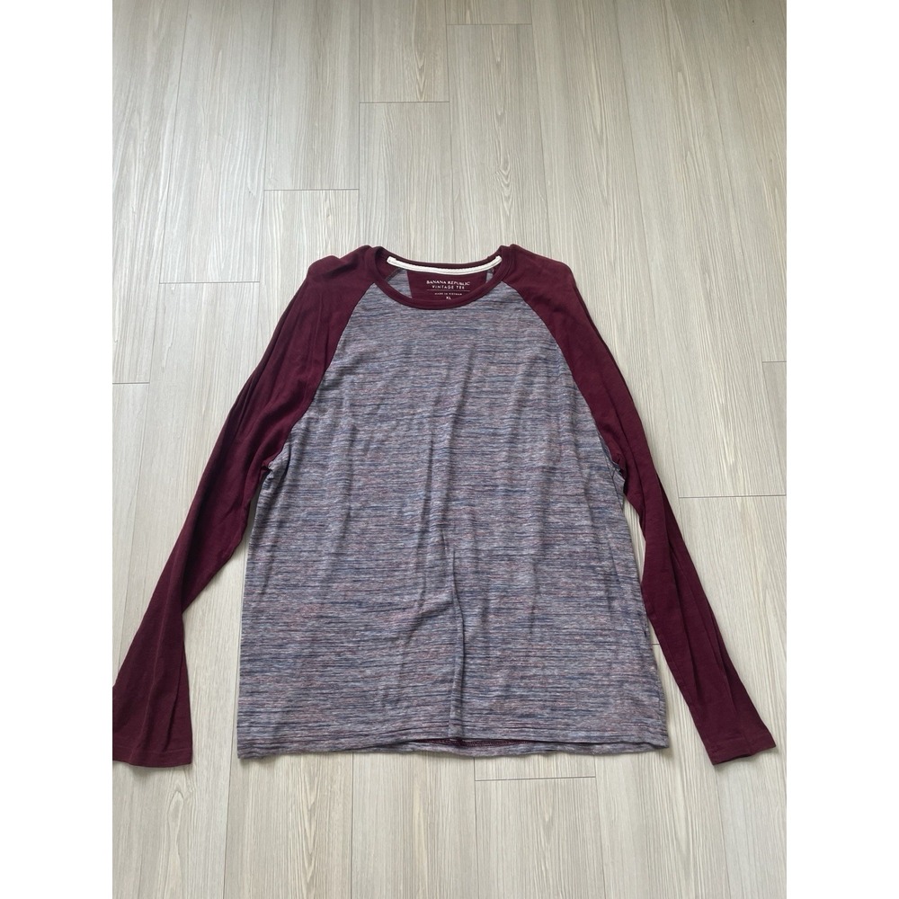 Banana Republic Women's Burgundy Color Block Long Sleeve Size XL